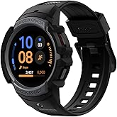 Spigen Rugged Armor Pro Designed for Samsung Galaxy Watch FE (2024), 5 40mm (2022), 4 40mm (2021) Band with Case Protector - Charcoal Gray