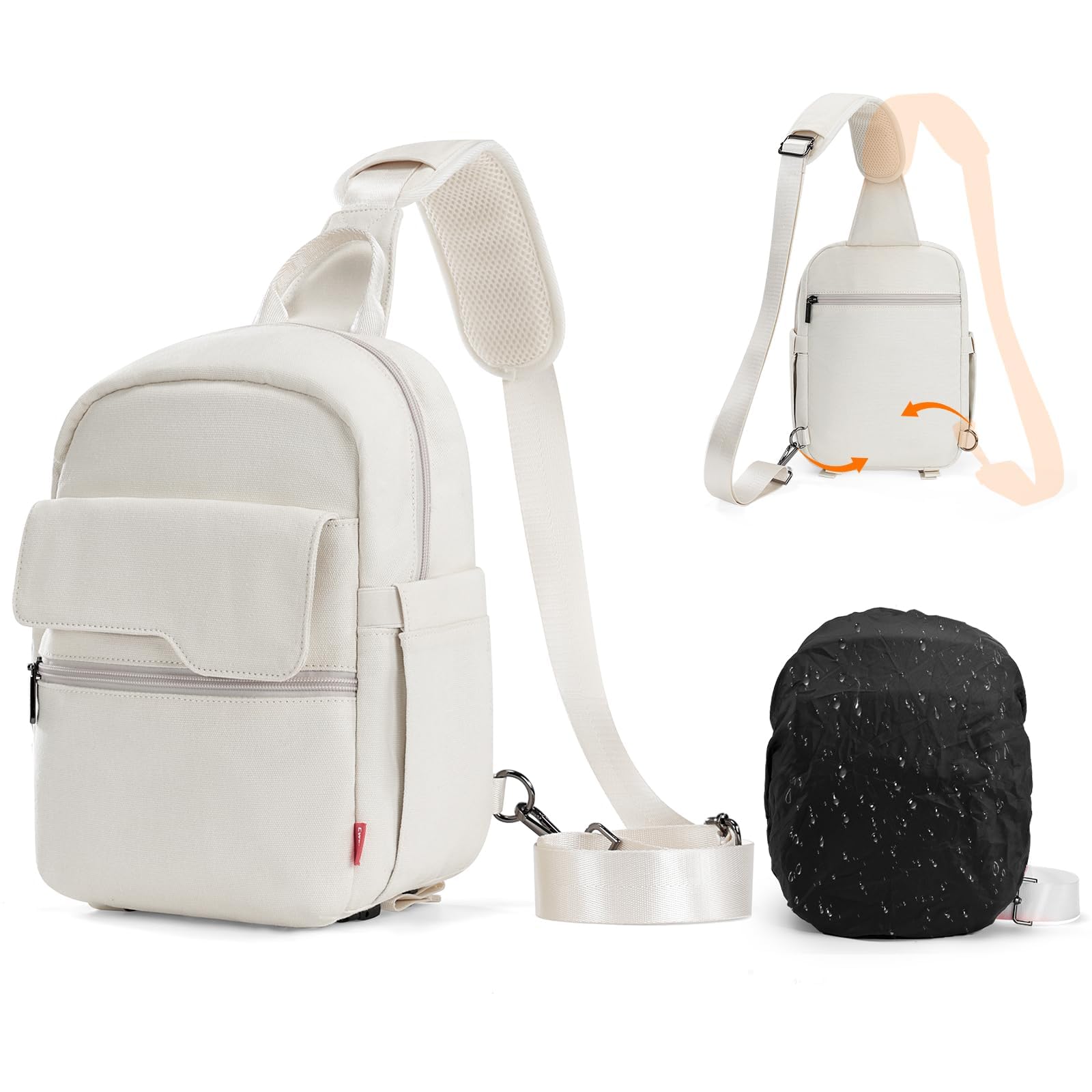 Cwatcun Small Camera Bag Shoulder Crossbody Camera Case for Photographer Canvas Water-Resistant Sling Photography Bag for Canon Nikon Sony SLR DSLR