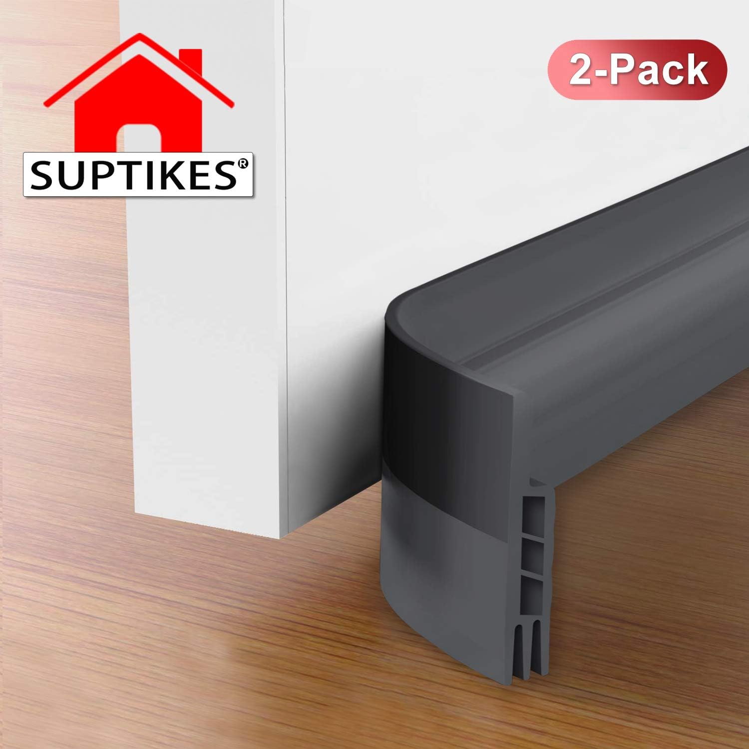 Suptikes 2 Pack Door Draft Stopper，Door Sweep for Exterior & Interior