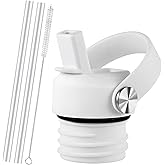 Straw Lid for Hydro Flask Standard Mouth, Lids with Straw for Hydroflask 18 21 24 oz Standard Mouth, Straws Top for Hydro Flask, Replacement Sport Cap, White