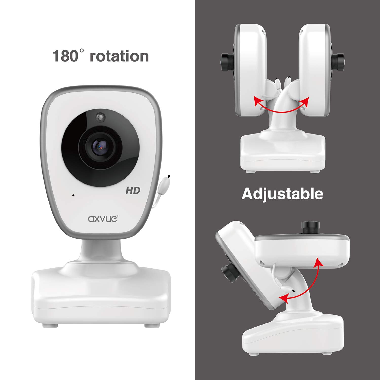 Video Baby Monitor, AXVUE 720P 5" HD Display, IPS Screen, 2 HD Cams, 12-Hours Battery Life, 1000ft Range, 2-Way Communication, Secure Privacy Wireless Technology : Baby