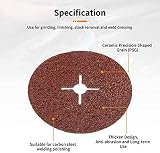 Dyna-Living 30Pcs 115mm Fiber Discs with Backing Pad 24 36 60 Grits view 4