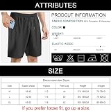 Aomig Mens Running Shorts Quick Dry Zipper Pockets Elastic Waist Breathable view 4