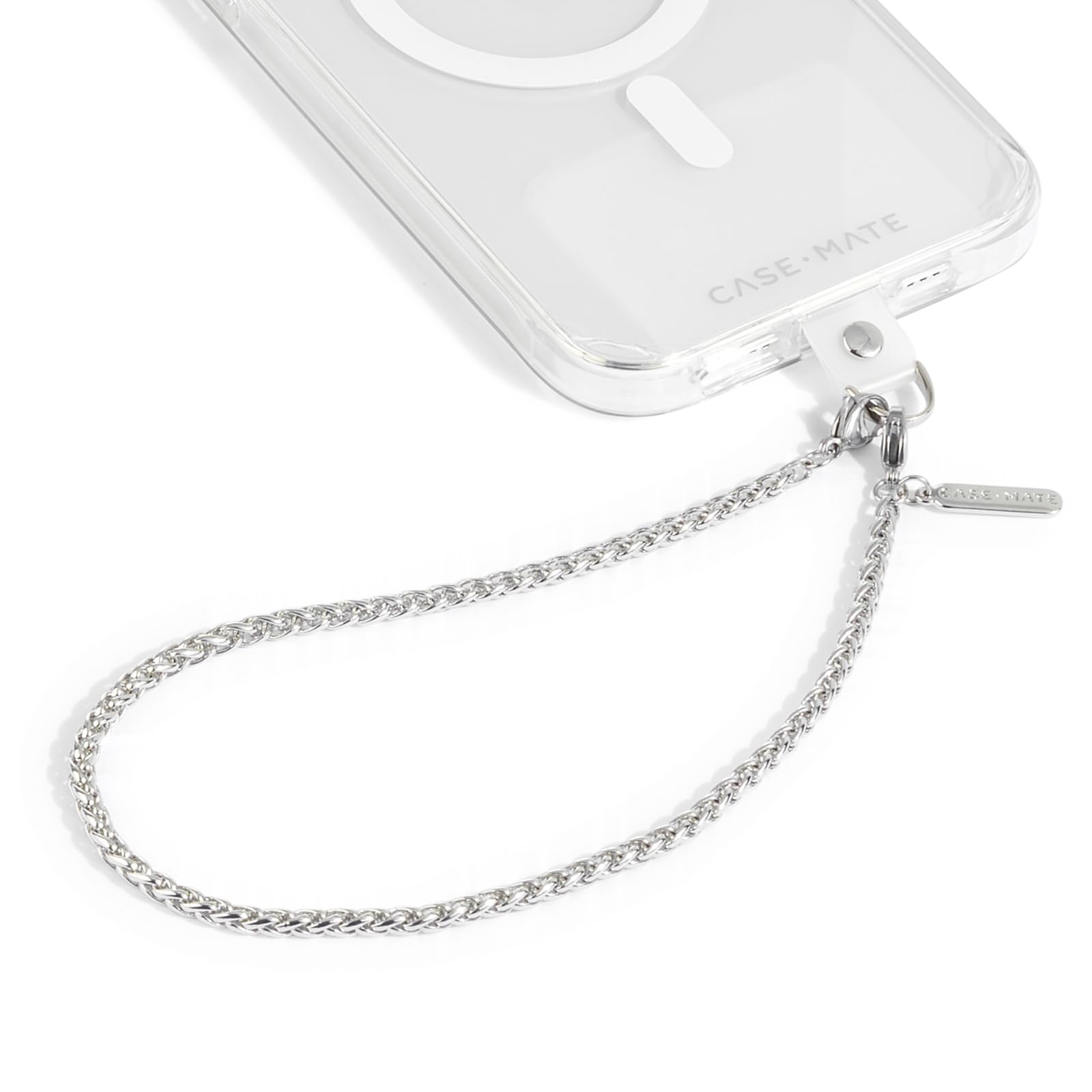 Case-Mate Phone Charm with Silver Chain - Detachable Phone Lanyard, Hands-Free Wrist Strap, Adjustable Phone Strap Grip for Women - iPhone 15 Pro Max/ 14 Pro Max/ 13 Pro Max / 12 - Dainty Silver Chain — image 1