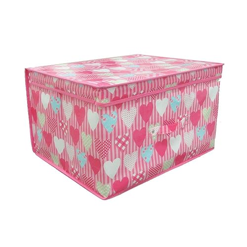 New Whitefurze Plastic Stackable Container Large Pink Storage Box With