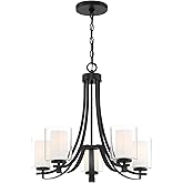 Minka Lavery 4105-66 Parsons Studio Chandelier, 5-Light, 500 Total Watts, 25.5-in H x 23-in W, Sand Coal Black