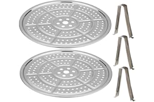 2PCS Canning Rack, 11 Inch Round Stainless Steel Steaming Rack with 3 Support Feet, Multi-Hole Steaming Tray for Pressure Can
