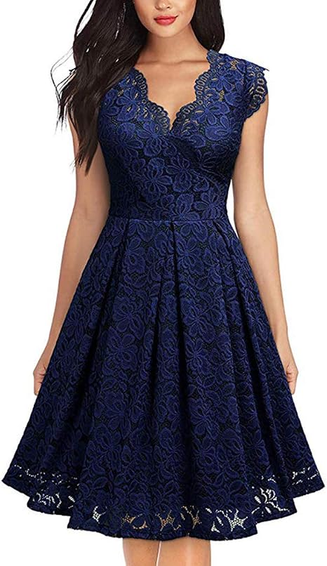 FEOYA Damen Cocktailkleid Kurz Abendkleider Elegant F r Hochzeit 