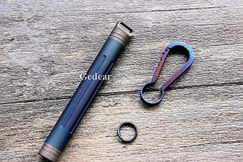 TIKING Titanium Ti Toothpick Fruit Sign Waterproof EDC Tool Survival Travel Kit Case Holder Keyring