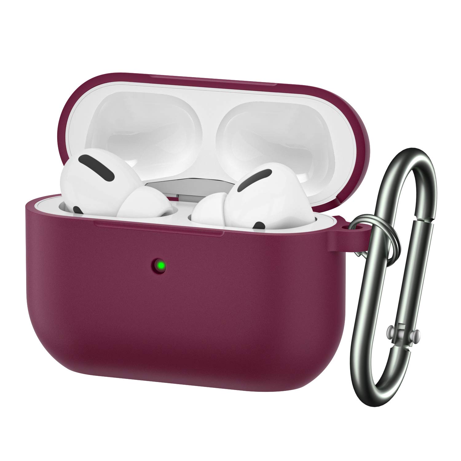 BRG for Airpods Pro Case,Soft Silicone Skin Cover Shock-Absorbing Protective Case with Keychain for Apple Airpods Pro [Front LED Visible]