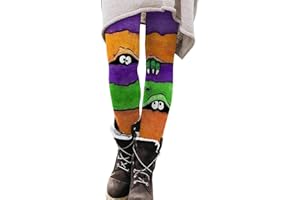 Halloween Leggings for Women Funny Striped Spider Pumpkin Ghost Printed Party Yoga Pants Elastic High Waist Holiday Tights
