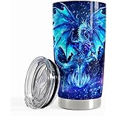 SANDJEST Blue Dragon Tumbler 20oz Stainless Steel Insulated Tumblers Coffee Travel Mug Cup Gift for Men Women Gifts for Birthday Christmas