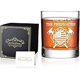 Perfectinsoy The Man The Myth The Firefighter Whiskey Glass with Gift Box, Firefighter Gifts, Fireman Retirement Gifts, Fireman Graduation, Fathers Day Gift for Fire Fighter …