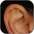 Helix Dangle Earrings for Women - Flat Back Hypoallergenic Cartilage Piercing Jewelry - Forward Helix Earrings