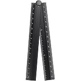 HARFINGTON Folding Straight Ruler 30cm Aluminum Alloy Protractor Black | Metric Foldable Angle Ruler Geometric Measuring Tool with Angle Line for Architects Artists Office