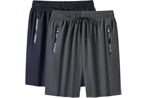 Gym Shorts for Men Quick Dry Cooling Running Shorts with Zip Pockets 2 Pack 3 Pack ICY Activewear Lightweight Workout Trunks