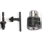 KuangBBBTools 1/2" Drill Chuck with 1/2-20 UNF Mount Hex Shank | Chuck Conversion, 1/4" Hex Shank, Lock Key, For Impact Driver or Power Drill