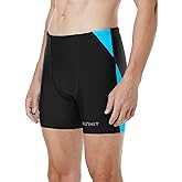 Runhit Men's Square Leg Swim Jammers Quick Dry Athletic Brief Swimsuit UPF 50+ Compression Swimming Shorts