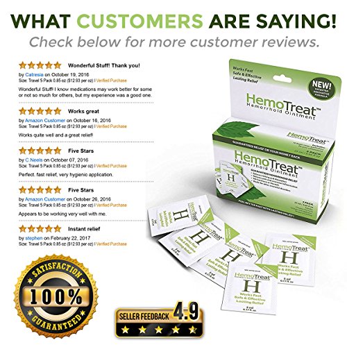 Hemorrhoid Treatment Cream HemoTreat Travel 5 Pack 25ml (0.85 Oz