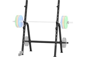 FOVEMIG Bench Press Rack,Adjustable Squat Rack Power Stand,Multi-Functional Barbell Rack with Hook,Dumbbell Plate Storage Rack,Weight Rack for Home Gym-Weight Capacity 1180Pounds