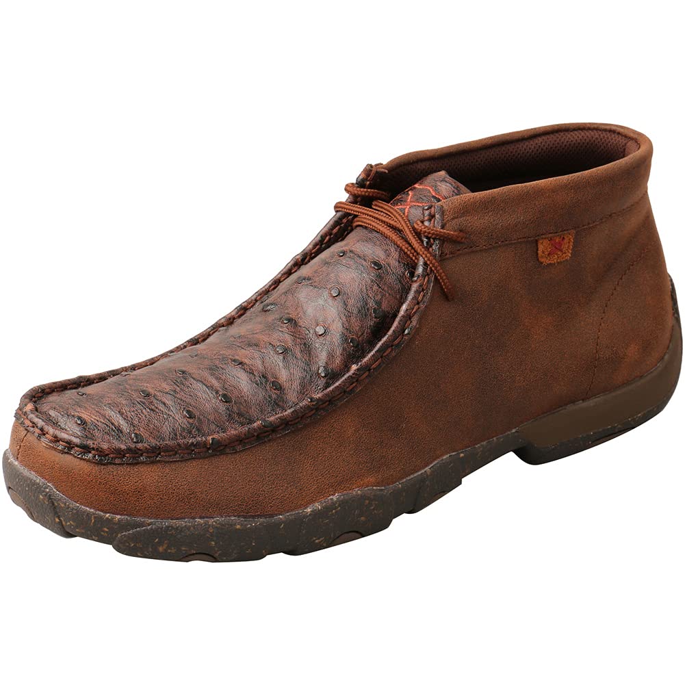 Twisted X Men's Chukka Driving Moc, Moc Toe with CellSole, Brown & Brown Ostrich, 10.5 W Image