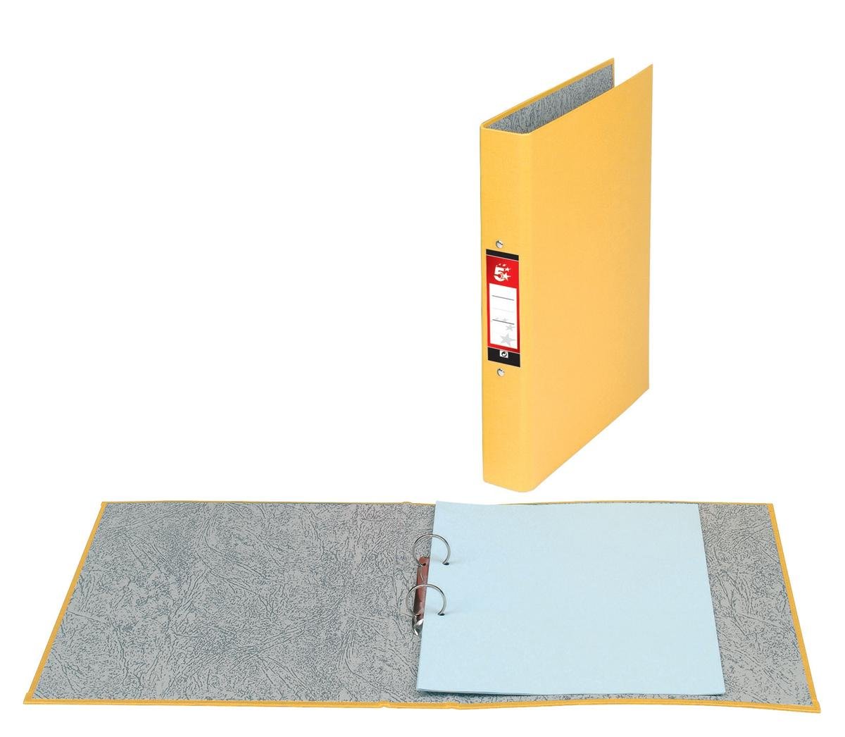 5 Star Office Ring Binders 2 O-Ring Size 25mm A4 Yellow [Pack 10]