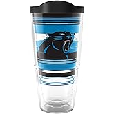 Tervis NFL Carolina Panthers - Hype Stripes Made in USA Double Walled Insulated Tumbler Travel Cup Keeps Drinks Cold & Hot, 24oz, Classic