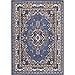 Home Dynamix Premium Sakarya Traditional Medallion Border Area Rug, Country Blue, 3'7