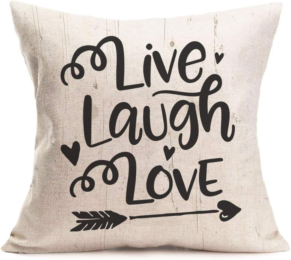 Amazon Com Aremazing Throw Pillow Covers Decorative Live Laugh
