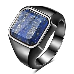 MYNENEY 14K Gold/Silver Plated Square Signet Ring