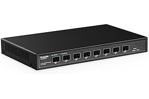 MokerLink 8 Port 10Gbps SFP+ Managed Switch, Support 1G/2.5G/10G SFP Module, 160Gbps Bandwidth, Metal Fanless Web Managed Net