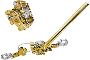 YATOINTO Come Along Winch Heavy Duty 2-Ton Capacity 6.56ft Come Along Cable Puller with 2 Hooks Dual-Gear Come Along Tool for