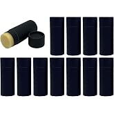 GreenWay 2.5oz / 70g Kraft Paperboard Deodorant Tubes with Lids - 12 Pack Solid Perfume Refillable DIY Cosmetic Containers - Deodorant Containers Lotion Tubes Empty Holder Kraft - Black