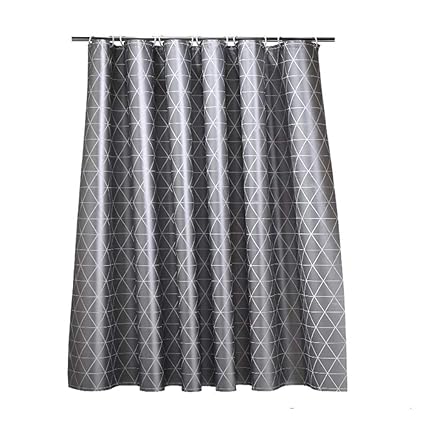 Amazon Com Meiosuns Shower Curtain Grey Stripe Peva Waterproof