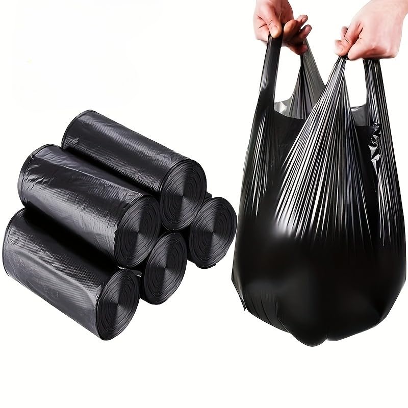 Photo 1 of 1-Roll 13 Gallon Black Trash Bags, 100-Count Heavy Duty Garbage Bags for Home & Office