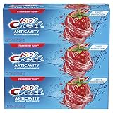 Crest Kid's Cavity Protection Fluoride Toothpaste, Strawberry Rush, 3 Count