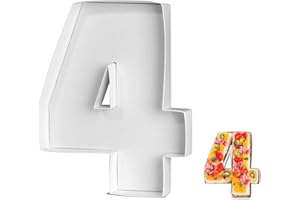 CARDOBIR 10" Cardboard Number,Paper Mache Numbers,Cardboard Numbers For Charcuterie,Decorative Gift Box Number Tray For Food(4,white)