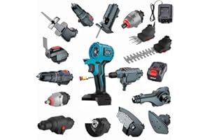 15-in-1 Cordless Power Tool Combo Kit, Multi-Functional Brushless Power Tool Combo Kit, 2-in-1 Hedge Trimmer, Woodworking Too