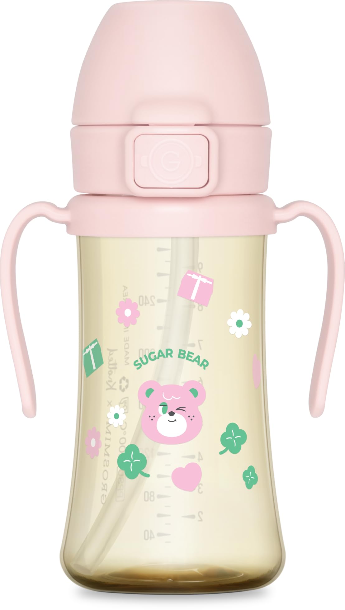 Photo 1 of GROSMIMI x KNOTTED Flip Top Spill Proof Sippy Cup, PPSU, BPA Free, Stage 2 Straw for Toddlers (Sugar bear 10oz)