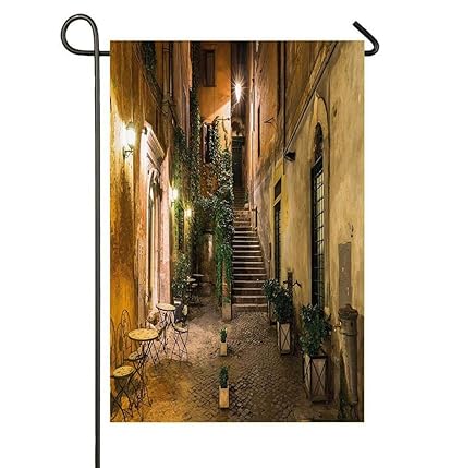Amazon Com Anleygardeflagsu Italian Decor Old Courtyard In