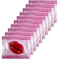 Adofect 30 Pieces Peach Moisturizing Collagen Lip Masks Crystal Lip Care Gel Pads Patches, Mouth & Lips Age Defying Masques - Great for Anti-Chapped, Anti-Wrinkle, Plump Your Lips, Rose Red