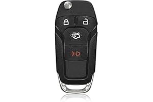 Keylessbest Key Fob Remote Replacement for 2014 2015 2016 Ford Fusion 4 Buttons 315MHz N5F-A08TAA,Black (1)