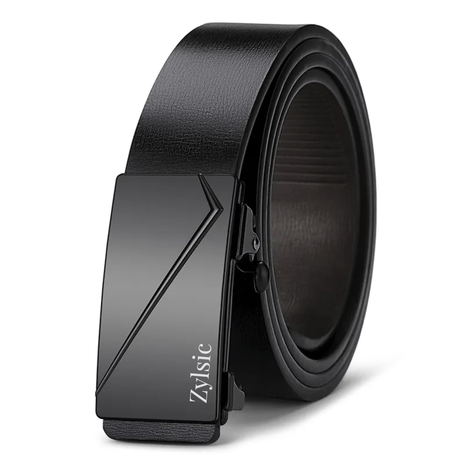 Photo 1 of Zylsic Ratchet Belt for men,Men's Genuine Leather,Ratchet Dress Belt with Automatic Click Buckle is Suitable for Mens Gifts (11-Black)