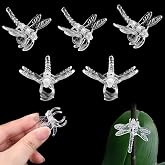 Watris Veiyi 100Pcs Plant Orchid Clips, Garden Plant Support Clip | Dragonfly Orchid Clips, Portable Cute Flower Vine Clips(Transparent)