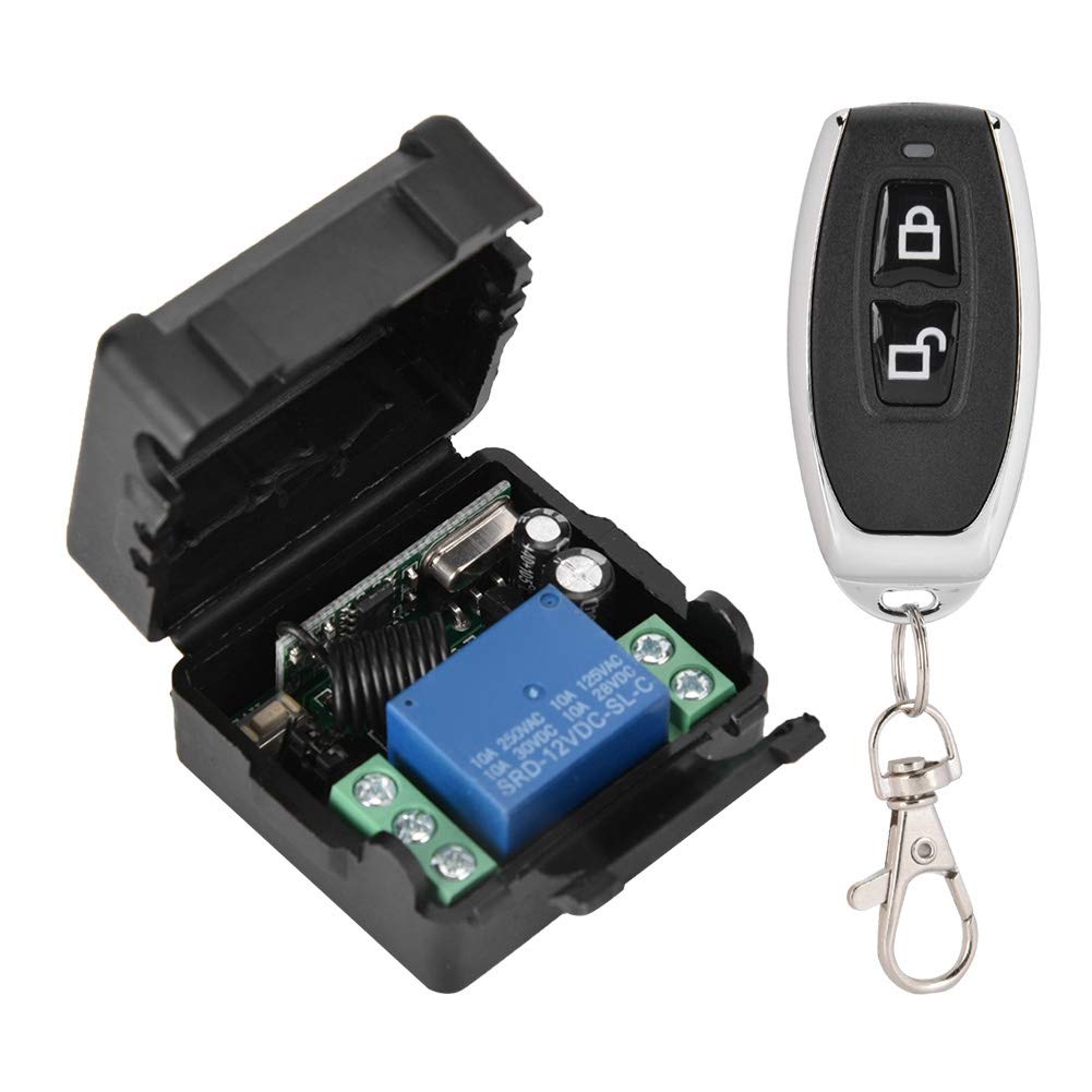 Oumij Single One-way 12V Wireless Remote Control Switch, 100M Distance, Jog/Self-locking/Interlock, 433MHZ
