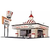 Life-Like Trains HO Scale Building Kits - Kentucky Fried Chicken Drive-in, Intended for Ages 14 and up, Red,White
