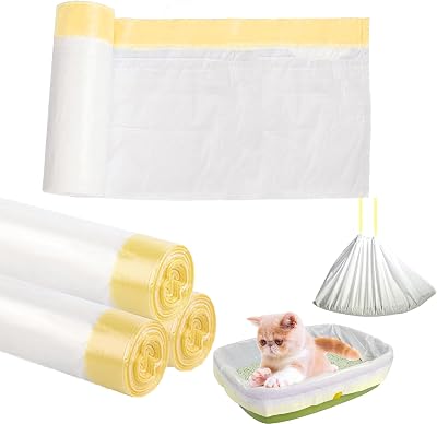 KITHIOM Cat Litter Tray Liners 30 Pcs 79x45 cm Drawstring Heavy Duty