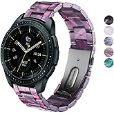 SPINYE Band Compatible with Samsung Galaxy watch 6/6 Classic/Galaxy Watch 5/5 Pro / 4/4 Classic / 3 41mm / Active 2, 20mm Colorful Resin Replacement Strap for Women Men (Purple)