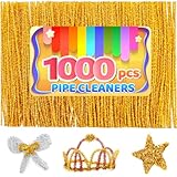 Iooleem 1000pcs Golden Glitter Pipe