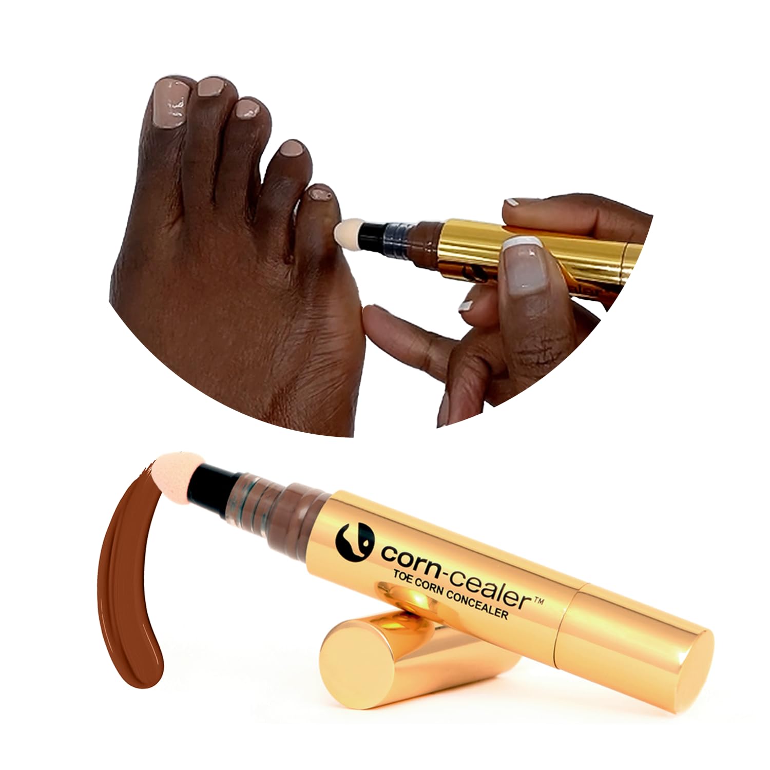 Photo 1 of CORN-CEALER Is A Toe Corn Makeup That Instantly Hides Toe Corns | Water-Resistant | Foot Care | Body and Scar Blemishes | Tattoo Cover up | Gift for Her (MOCHA)
